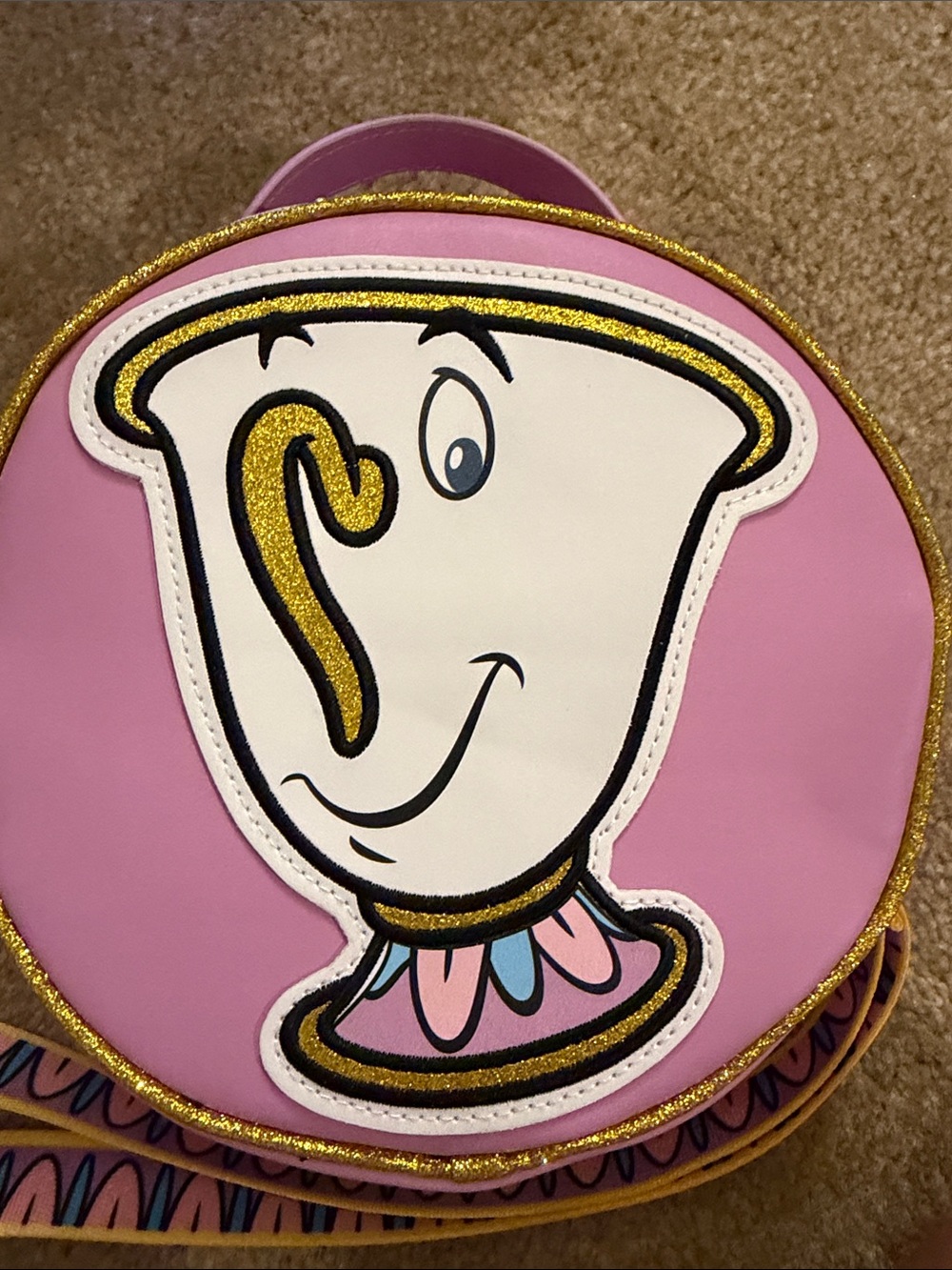 Disney Chip Round Crossbody Bag in Pink with Yellow Trim - Picture 7 of 7